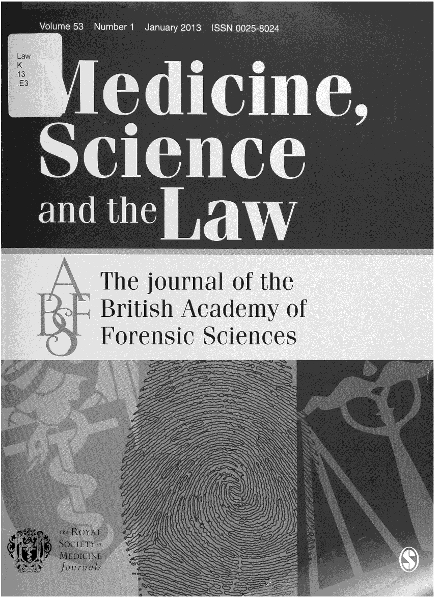 handle is hein.journals/mdsclw53 and id is 1 raw text is: 


   edl oin e
   I .

andthe

  The journal of the
  IBritish Academy of
  Forensic Sciences


