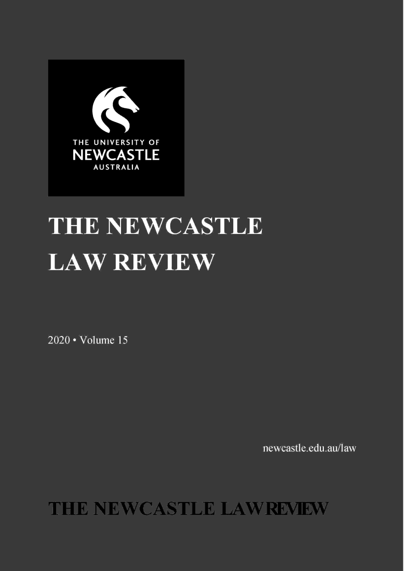handle is hein.journals/nwclr15 and id is 1 raw text is:   THE UNIVERSITY OF  NEWCASTLE    AUSTRALIATHE NEWCASTLE   WETLAW  REVIE202 -  olue 1     ge            catg e u/a