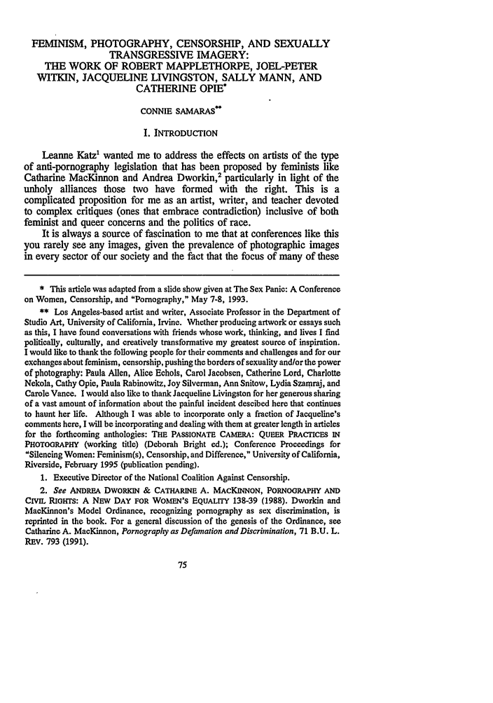 Feminism Photography Censorship And Sexually