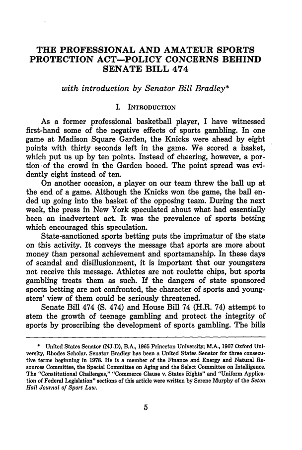 Professional And Amateur Sports Protection Act Professional And Amateur Sports Protection Act