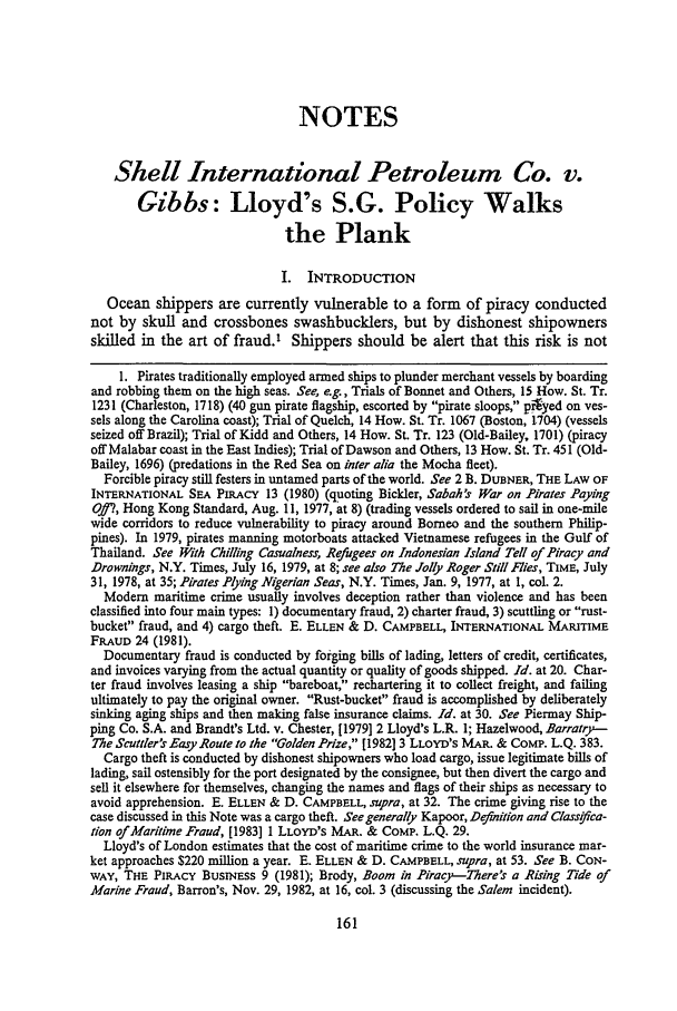 Shell International Petroleum Co V Gibbs Lloyd S S G