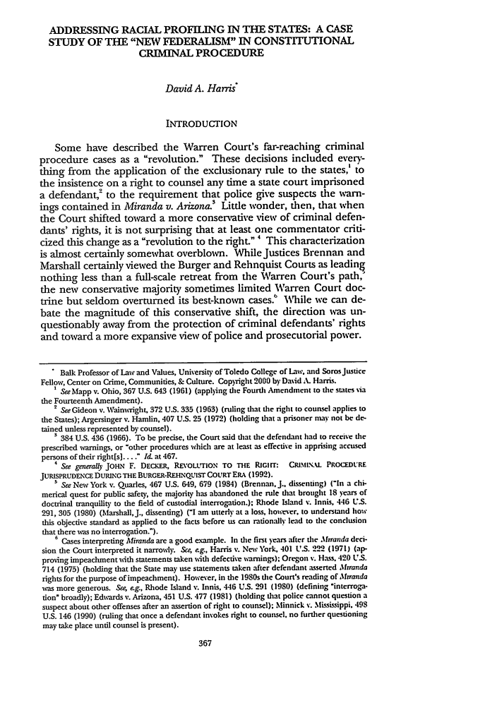 Addressing Racial Profiling In The States A Case Study Of