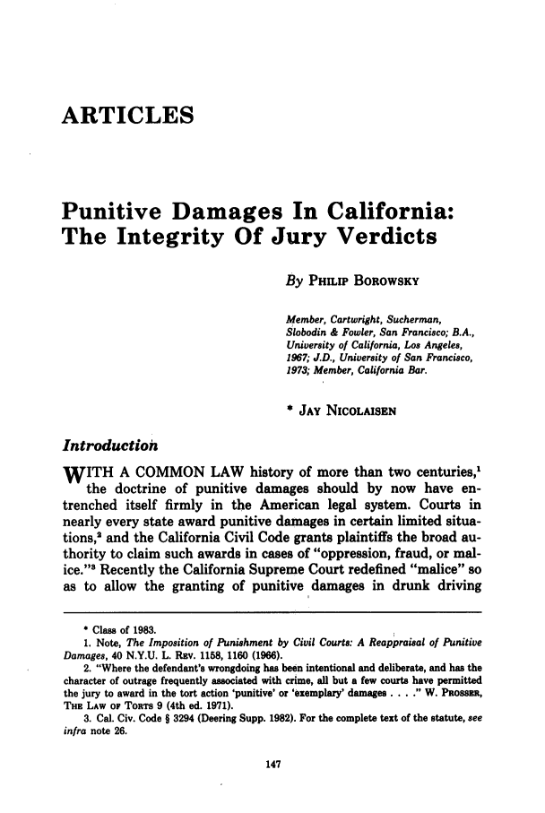 Punitive Damages In California The Integrity Of Jury Verdicts 17 punitive-damages-in-california-the-integrity-of-jury-verdicts-17