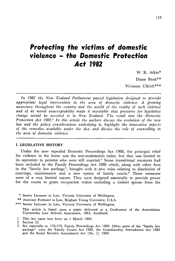 Protecting the Victims of Domestic Violence The Domestic Protection