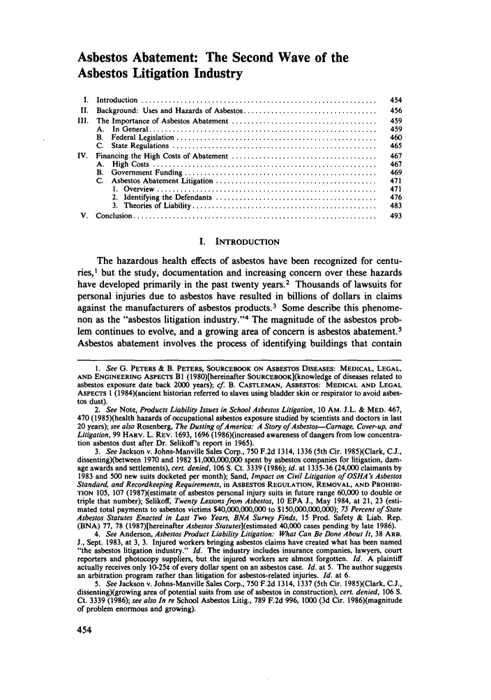 Asbestos Abatement The Second Wave of the Asbestos Asbestos Abatement The Second Wave of the Asbestos